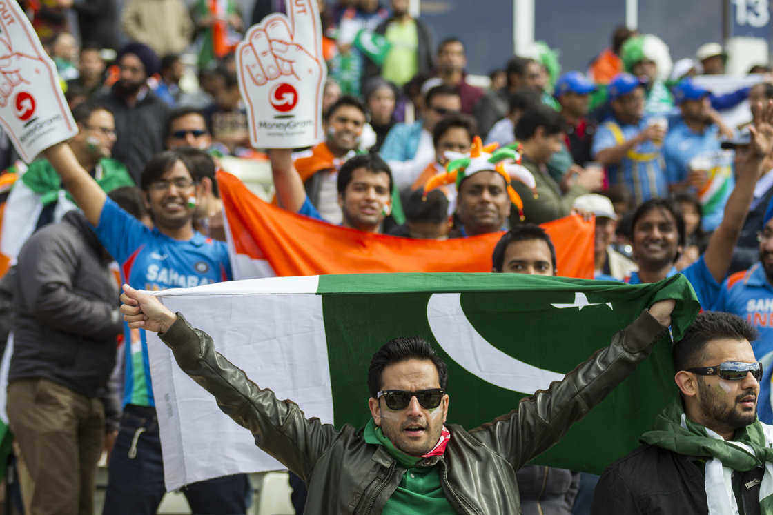 Pakistan and India Cricket Fans Crowd