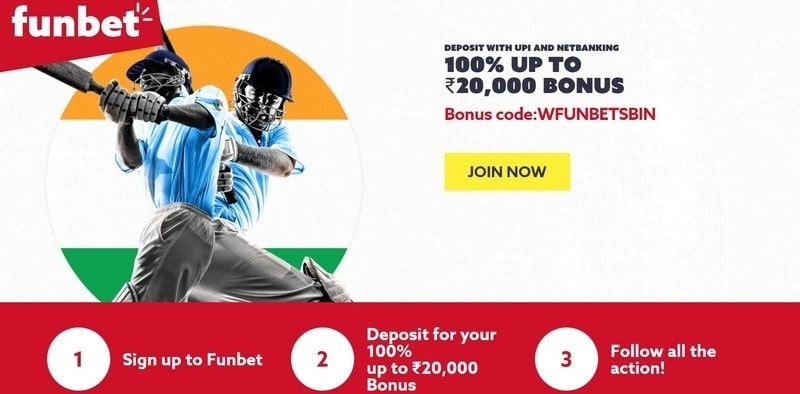 funbet welcome bonus india 20000 inr